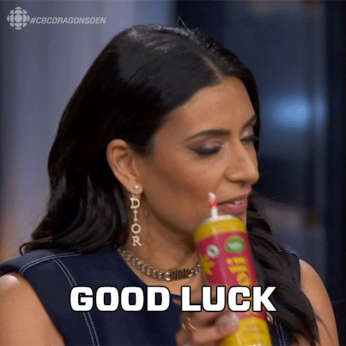 Dragons Den Good Luck GIF by CBC