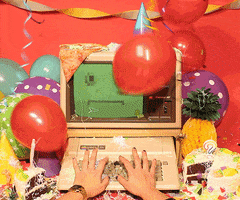 Party Balloons GIF by Birthday Bot