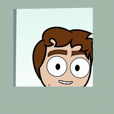 Cartoon gif. Michael Jones in Face Jam Animated. He pops up in a window with a kind smile and says, "Damn dude."