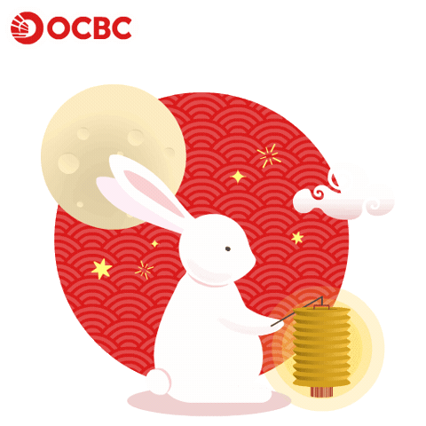 Rabbit Lantern Sticker by OCBC Bank