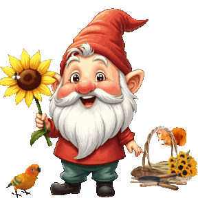 Sunflowers Cute Gnome Sticker