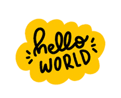 Happy Hello World Sticker