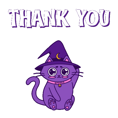 Thank U Sticker by Spooks The Cat