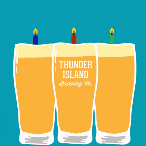 Happy Birthday GIF by Thunder Island Brewing Co