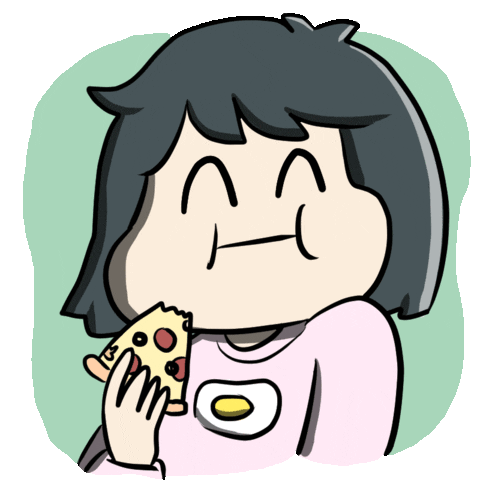 Pizza Eating Sticker by Dami Lee