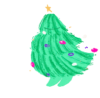 Shaking Christmas Tree Sticker