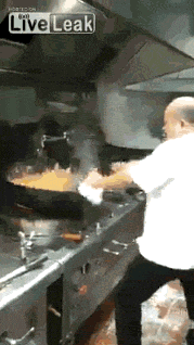 Person cooking in kitchen preparing food