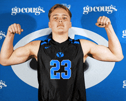 Flex Muscles GIF by BYU Cougars