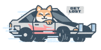 Get Lost Shiba Sticker by teal.