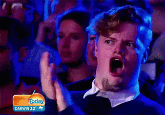 A fan in awe at America Got Talent.