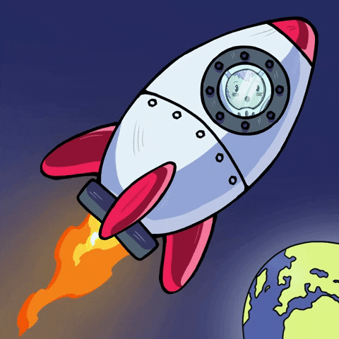 To The Moon Space GIF by Planet XOLO