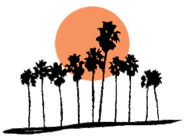 Palm Trees Sunset Sticker by Los Angeles Ale Works