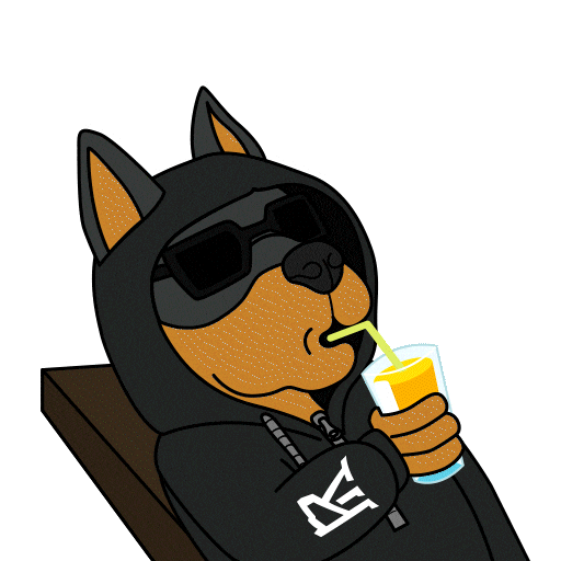Cool Dog Fire Sticker by Dobernut