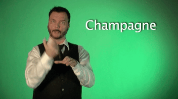 sign language champagne GIF by Sign with Robert
