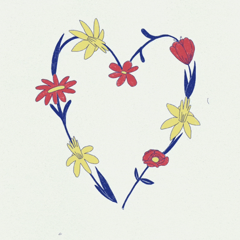 Heart Flowers GIF by Magda Kreps