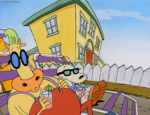 Giphy - rockos modern life summer GIF