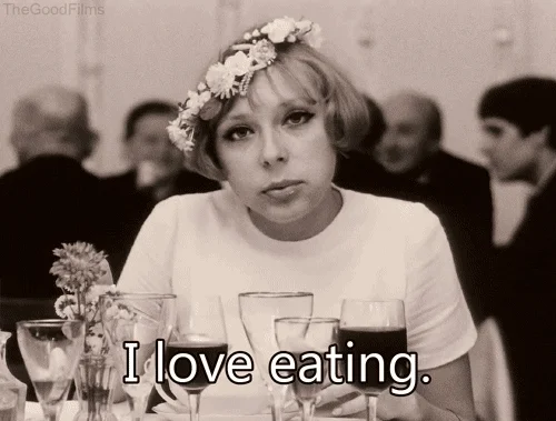 I Love Eating Black And White GIF