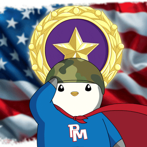 Giphy - Saluting United States GIF by Pudgy Penguins