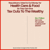 Republicans voted to cut money for health care and food so they can give tax cuts to the wealthy, infographic gif