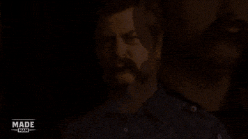 nick offerman mustache GIF