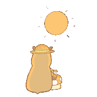 capybalara sun friend friendship sunrise Sticker
