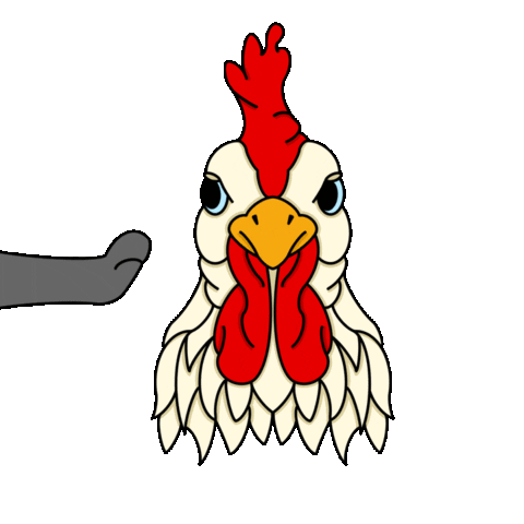fluffybydesign cat chicken fluffybydesign Sticker