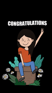 Fabillustraits happy party girl celebrate GIF