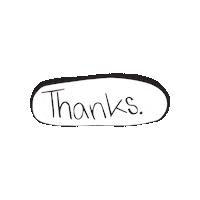 Black And White Thanks Sticker