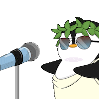 Tell Em Mic Drop Sticker by Pudgy Penguins