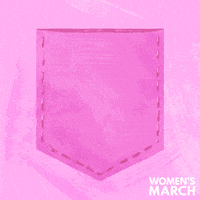 Digital art gif. Illustration of a name tag sticker on the pocket of a pink shirt that says, "Hello I am," with the phrase, "Not backing down, bans off our bodies," written in the space for a name.