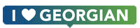 GeorgianCollege heart logo blue green Sticker