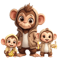Cute Monkeys Sticker