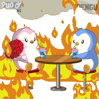 This Is Fine Sticker by Pudgy Penguins