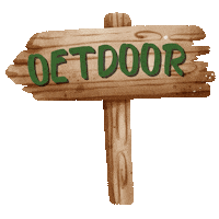 oetdoor sign camping bord woodsign Sticker