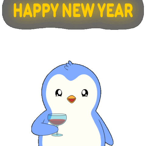 New Year Penguin Sticker by Pudgy Penguins