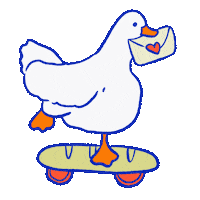 venshibaba duck skateboard zoom mail Sticker