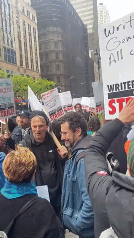 Writers Guild Strikers Fill Manhattan's Fifth Avenue