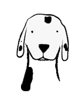 Black And White Dog Sticker by Sam Omo