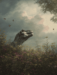DinosaursWereHereFirst dinosaur dino butterflies prehistoric butterflies GIF