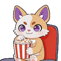 Movie Time Popcorn Sticker by Debellum