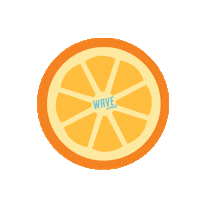 wavesodas wave orange spin fruit Sticker