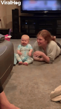 Pillow Fight has Baby Belly Laughing