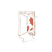 artsentstudio door heaven cinta pintu Sticker