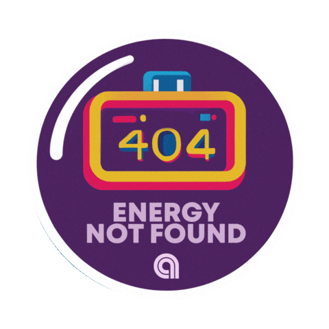 Energy 404Notfound Sticker by Adjarabetcom
