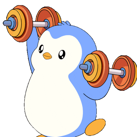 Working Out No Pain No Gain Sticker by Pudgy Penguins