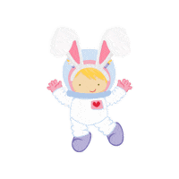 mylittlegeniuspty easter astronaut preschool astronauta Sticker