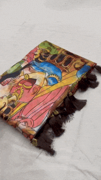 Kalamkari Printed Silk Saree @ ArtistryC.in