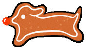 Gingerbread Man Dog Sticker by Stefanie Shank