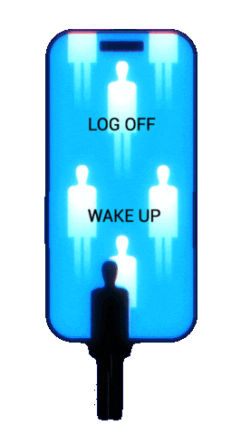 Log Off Good Morning Sticker by PEEKASSO