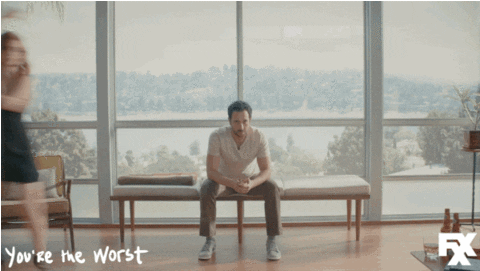 sitting time lapse GIF by You're The Worst 